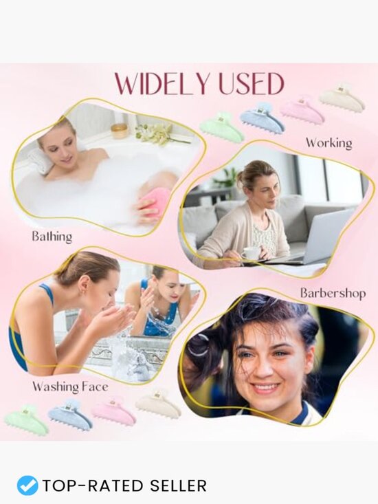 8 Pcs Acrylic Hair Claw Clips Non Slip Strong Hold for Thick Hair Set main image 5